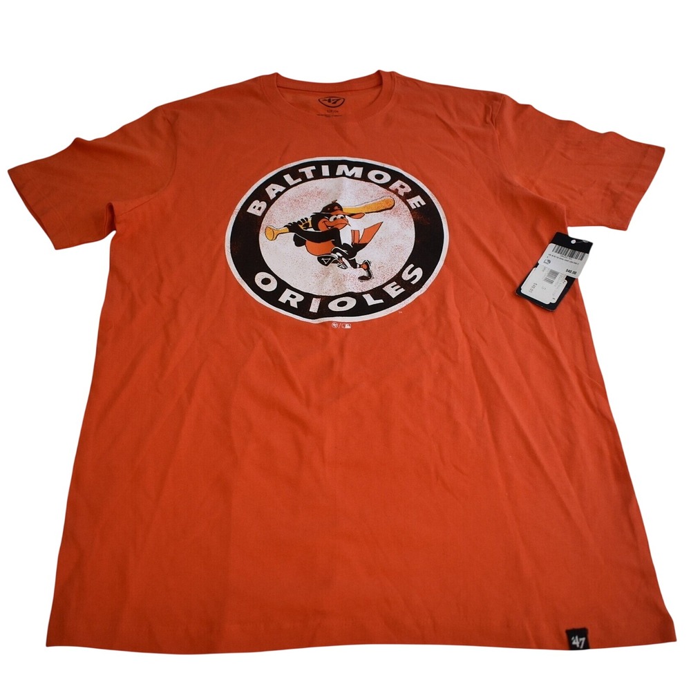 '47 Brand Baltimore Orioles Men's S T-Shirt Baseball Orange 100% Cotton MLB NWT